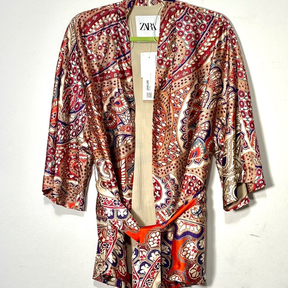 Zara belted paisley printed kimono NWT - Picture 1 of 8
